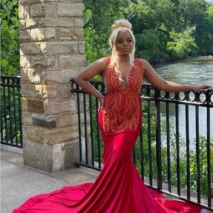 Elegant Red Evening Gown